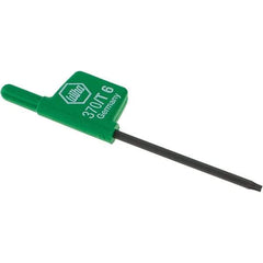 Wiha - T6 Torx Key - Flag-Style, 35mm Length Under Head, 2.6" OAL - USA Tool & Supply