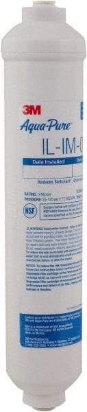 3M Aqua-Pure - 2-1/8" OD, 5µ, Polypropylene Inline Cartridge Filter - 10-5/16" Long, Reduces Sediments, Tastes, Odors & Chlorine - USA Tool & Supply