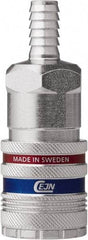 CEJN - Hose Barb Industrial Pneumatic Hose Safety Coupler - Steel/Brass, 1/2" Body Diam, 3/4" Hose ID - USA Tool & Supply