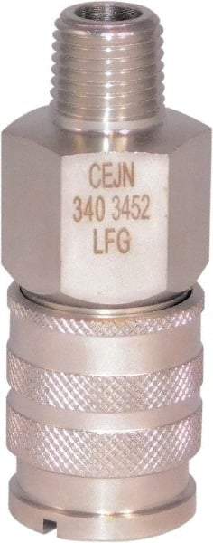 CEJN - 1/4 Male NPT Industrial Pneumatic Hose Coupler - Stainless Steel, 1/4" Body Diam - USA Tool & Supply