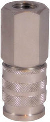 CEJN - 1/4 Female NPT Industrial Pneumatic Hose Coupler - Stainless Steel, 1/4" Body Diam - USA Tool & Supply