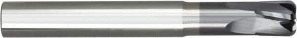 Niagara Cutter - 4mm, 4 Flute, Single End, Solid Carbide, 2mm Corner Radius End Mill - 75mm OAL, 10° Helix, Right Hand Flute, 2mm LOC, Right Hand Cut, 2" Extended Reach - USA Tool & Supply