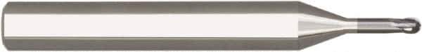Niagara Cutter - 1mm Diam, 1mm LOC, 2 Flute Solid Carbide Ball End Mill - AlTiN Finish, Single End, 60mm OAL, 6mm Shank Diam, Spiral Flute - USA Tool & Supply