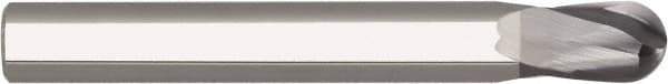 Niagara Cutter - 8mm Diam, 8mm LOC, 2 Flute Solid Carbide Ball End Mill - AlTiN Finish, Single End, 60mm OAL, 8mm Shank Diam, Spiral Flute - USA Tool & Supply