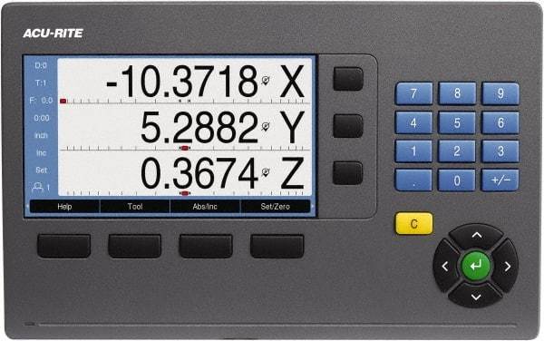 Acu-Rite - 2 Axis, 10" X-Axis Travel, 40" Y-Axis Travel, Lathe DRO System - 5µm Resolution, 5µm Accuracy, LCD Color Display - USA Tool & Supply