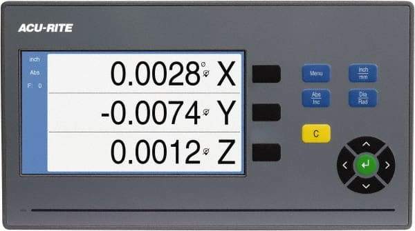 Acu-Rite - 3 Axis, 32" X-Axis Travel, 13" Y-Axis Travel, 4" Z-Axis Travel, Milling DRO System - 5µm Resolution, 5µm Accuracy, LCD Color Display - USA Tool & Supply