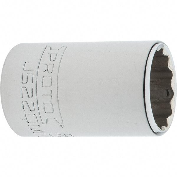 Proto - 3/8" Drive, Intermediate Hand Socket - 12 Points, 1-25/32" OAL, Steel, Full Polish Finish - USA Tool & Supply