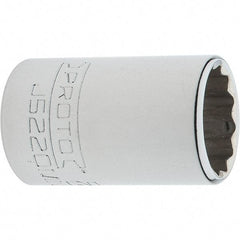 Proto - 3/8" Drive, Intermediate Hand Socket - 12 Points, 1-25/32" OAL, Steel, Full Polish Finish - USA Tool & Supply