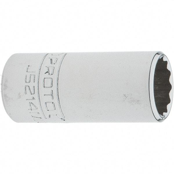 Proto - 3/8" Drive, Intermediate Hand Socket - 12 Points, 1-25/32" OAL, Steel, Full Polish Finish - USA Tool & Supply