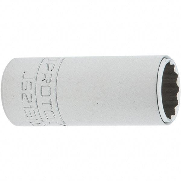 Proto - 3/8" Drive, Intermediate Hand Socket - 12 Points, 1-25/32" OAL, Steel, Full Polish Finish - USA Tool & Supply