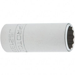 Proto - 3/8" Drive, Intermediate Hand Socket - 12 Points, 1-25/32" OAL, Steel, Full Polish Finish - USA Tool & Supply