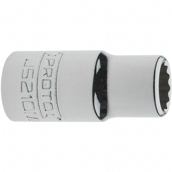 Proto - 3/8" Drive, Intermediate Hand Socket - 12 Points, 1-33/64" OAL, Steel, Full Polish Finish - USA Tool & Supply
