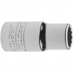 Proto - 3/8" Drive, Intermediate Hand Socket - 12 Points, 1-33/64" OAL, Steel, Full Polish Finish - USA Tool & Supply