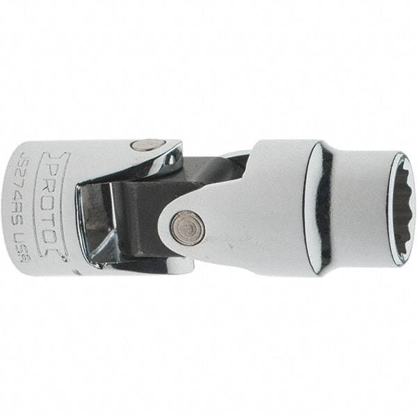 Proto - 7/16", 3/8" Drive, Intermediate Hand Socket - 12 Points, 2-1/8" OAL, Steel, Full Polish Finish - USA Tool & Supply