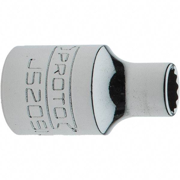 Proto - 9/32", 3/8" Drive, Intermediate Hand Socket - 12 Points, 1-15/64" OAL, Steel, Full Polish Finish - USA Tool & Supply