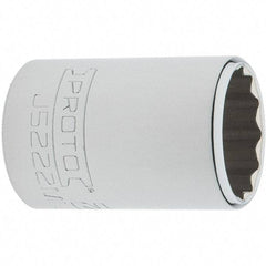 Proto - 3/8" Drive, Intermediate Hand Socket - 12 Points, 1-25/32" OAL, Steel, Full Polish Finish - USA Tool & Supply