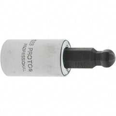 Proto - 1/4" Drive, 7/32" Hex Bit Socket - 1-1/2" OAL, 1.047" Bit Length, Ball End - USA Tool & Supply
