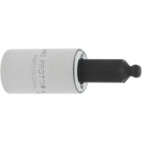 Proto - 1/4" Drive, 9/64" Hex Bit Socket - 1-1/2" OAL, 1.047" Bit Length, Ball End - USA Tool & Supply