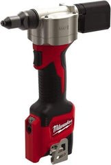 Milwaukee Tool - All up to 3/16" Closed End Rivet Capacity , 2,000 Lb Pull Force Cordless Electric Riveter - 0.8" Stroke Length, 12 Volt, Mandrel Collection, Bare Tool Battery Included - USA Tool & Supply