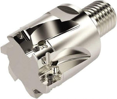 Seco - 1-1/2" Cut Diam, 66.33mm OAL, Indexable Square Shoulder Helical End Mill - XO.. 10T3 Inserts, M20 Modular Connection, 90° Lead Angle, Series Turbo - USA Tool & Supply