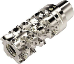Seco - 63mm Cut Diam, 163mm OAL, Indexable Square Shoulder Helical End Mill - LO.. 12 Inserts, C6 Modular Connection, 90° Lead Angle, Series Square T4-08 - USA Tool & Supply