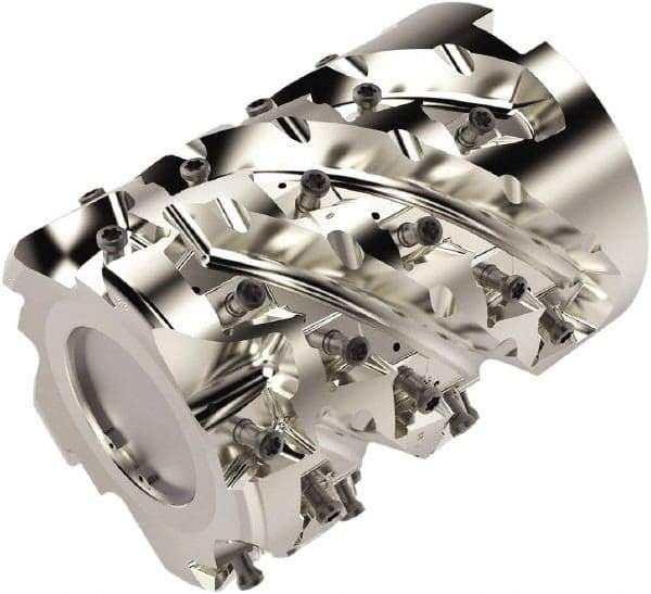 Seco - 35 Inserts, 3" Cut Diam, 1" Arbor Diam, 3.18" Max Depth of Cut, Indexable Square-Shoulder Face Mill - 90° Lead Angle, 100mm High, LOEX12.. Insert Compatibility, Through Coolant, Series Square T4-12 - USA Tool & Supply
