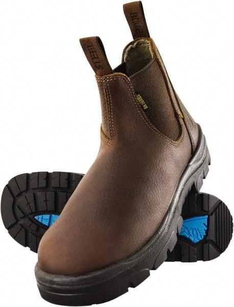 Steel Blue - Men's Size 10.5 Wide Width Steel Work Boot - Oak, Leather Upper, TPU Outsole, 6" High, Waterproof - USA Tool & Supply