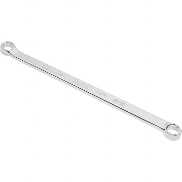 Proto - 9/16" x 5/8" 12 Point Box Wrench - Double End, 53/64" Head Diam x 13/32" Head Thickness, 12-31/64" OAL, Steel, Polished Finish, 15° Offset - USA Tool & Supply