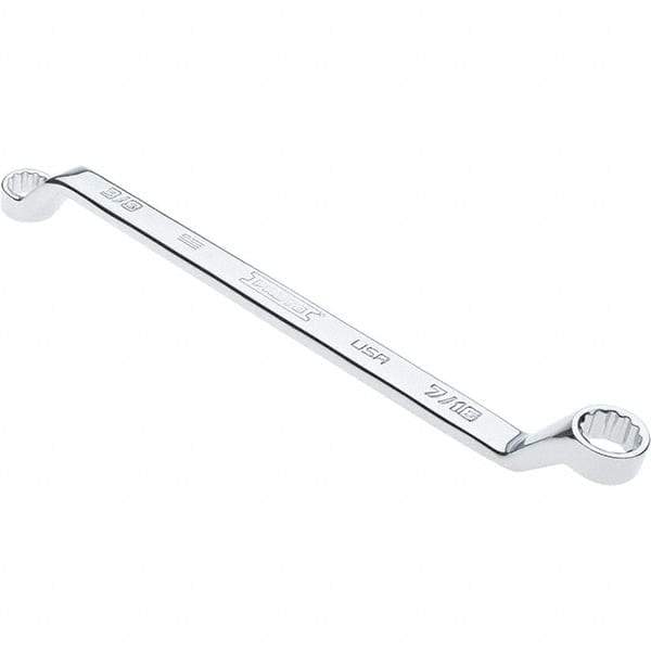 Proto - 3/8" x 7/16" 12 Point Box Wrench - Double End, 19/32" Head Diam x 41/64" Head Thickness, 7-1/2" OAL, Steel, Polished Finish, 15° Offset - USA Tool & Supply