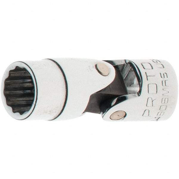 Proto - 1/4" Drive, Standard Hand Socket - 12 Points, 1-17/64" OAL, Steel, Full Polish Finish - USA Tool & Supply