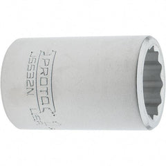 Proto - 1", 3/4" Drive, Standard Hand Socket - 12 Points, 2.285" OAL, Steel, Full Polish Finish - USA Tool & Supply