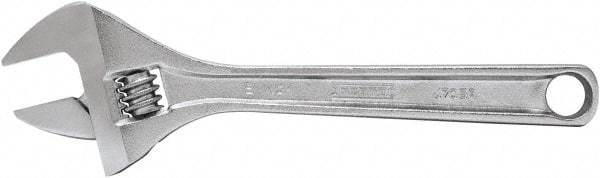 Proto - 1-1/8" Jaw Capacity, 8" Standard Adjustable Wrench - Steel, Polished Finish, 8" OAL - USA Tool & Supply