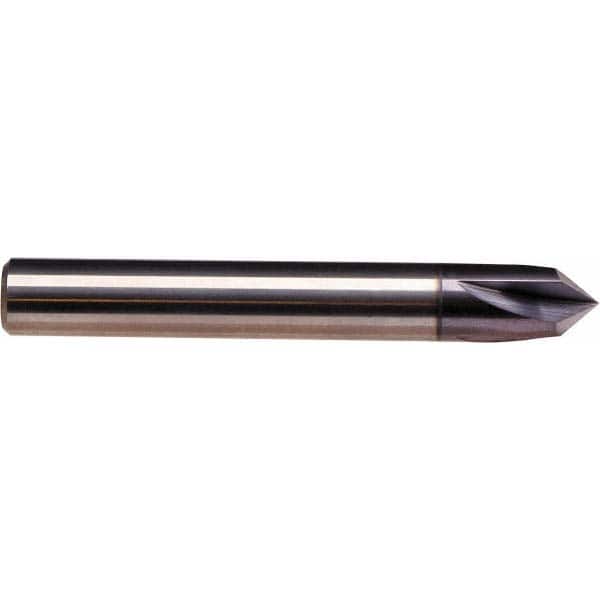 Emuge - 1/2" Diam 4 Flute Single End Solid Carbide Chamfer Mill - USA Tool & Supply