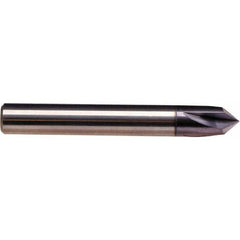 Emuge - 3/8" Diam 4 Flute Single End Solid Carbide Chamfer Mill - USA Tool & Supply