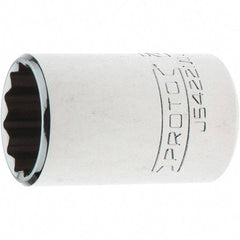 Proto - 1/2" Drive, Standard Hand Socket - 12 Points, 1-35/64" OAL, Steel, Chrome Finish - USA Tool & Supply