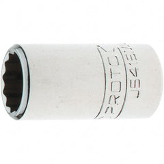 Proto - 1/2" Drive, Standard Hand Socket - 12 Points, 1-5/8" OAL, Steel, Chrome Finish - USA Tool & Supply