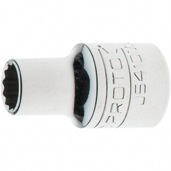 Proto - 1/2" Drive, Standard Hand Socket - 12 Points, 1-17/32" OAL, Steel, Chrome Finish - USA Tool & Supply
