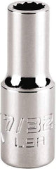 Proto - 7/32", 1/4" Drive, Standard Hand Socket - 12 Points, 1-15/64" OAL, Steel, Chrome Finish - USA Tool & Supply