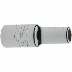 Proto - 1/4" Drive, Standard Hand Socket - 12 Points, 1-17/64" OAL, Steel, Chrome Finish - USA Tool & Supply