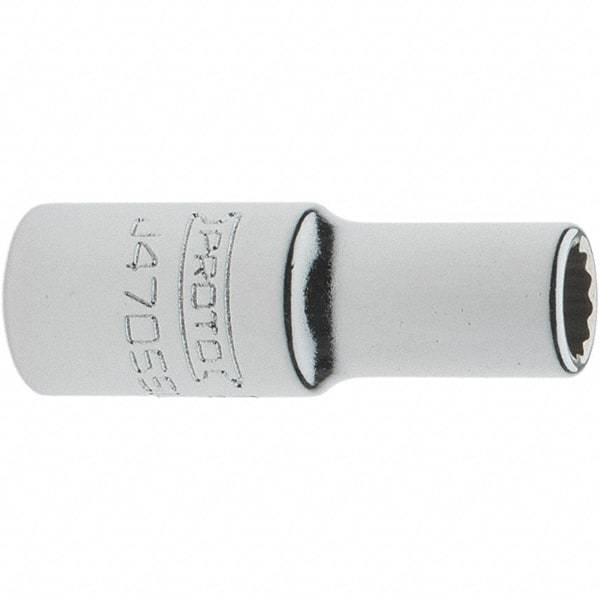 Proto - 1/4" Drive, Standard Hand Socket - 12 Points, 1-17/64" OAL, Steel, Chrome Finish - USA Tool & Supply