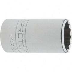 Proto - 1/4" Drive, Standard Hand Socket - 12 Points, 1-17/64" OAL, Steel, Chrome Finish - USA Tool & Supply