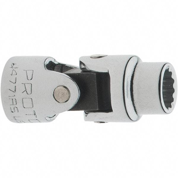 Proto - 1/4", 1/4" Drive, Standard Hand Socket - 12 Points, 1-3/8" OAL, Steel, Chrome Finish - USA Tool & Supply