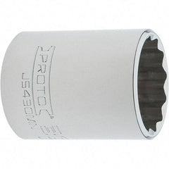 Proto - 1/2" Drive, Standard Hand Socket - 12 Points, 2" OAL, Steel, Chrome Finish - USA Tool & Supply