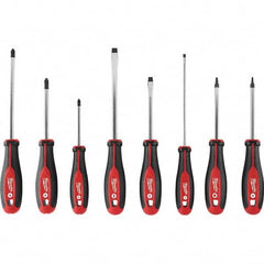 Milwaukee Tool - Screwdriver Sets Screwdriver Types Included: Philips; Slotted; Square; Torx Number of Pieces: 8 - USA Tool & Supply