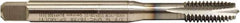 Emuge - 3/8-24 UNF, 3 Flute, TiCN Finish, HSS-E Spiral Point Tap - Plug Chamfer, Right Hand Thread, 3-15/16" OAL, 0.866" Thread Length, 0.381" Shank Diam, 2B/3B Class of Fit - Exact Industrial Supply