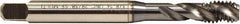 Emuge - 8-32 UNC 3 Flute 2B/3B Bottoming Spiral Flute Tap - HSS-E, TiCN Finish, 2.48" OAL, Right Hand Flute, Right Hand Thread - USA Tool & Supply