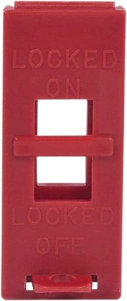 NMC - Polypropylene Wall Switch Lockout - 1/2" Lockout Length, 3-1/2" Lockout Thickness, 1-1/2" Lockout Width, 1 Padlock, English - USA Tool & Supply