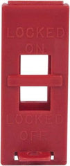 NMC - Polypropylene Wall Switch Lockout - 1/2" Lockout Length, 3-1/2" Lockout Thickness, 1-1/2" Lockout Width, 1 Padlock, English - USA Tool & Supply