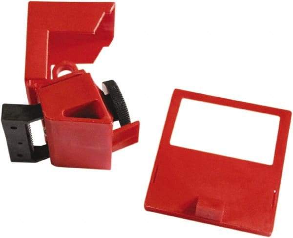 NMC - Polypropylene Single-Pole Circuit Breaker Lockout - 600 Volt, 2-3/4" Lockout Length, 1-3/4" Lockout Thickness, 1-13/16" Lockout Width, 1 Padlock, 1 Circuit, English - USA Tool & Supply
