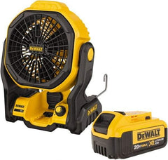 DeWALT - 7" Blade, 500 Max CFM, Cordless Fan - 20 Volts, 3 Speed - USA Tool & Supply